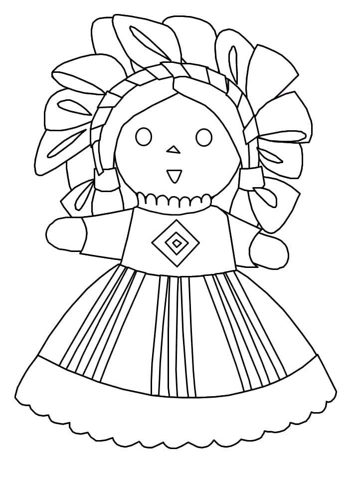 Muñecas Mexicanas para colorear
