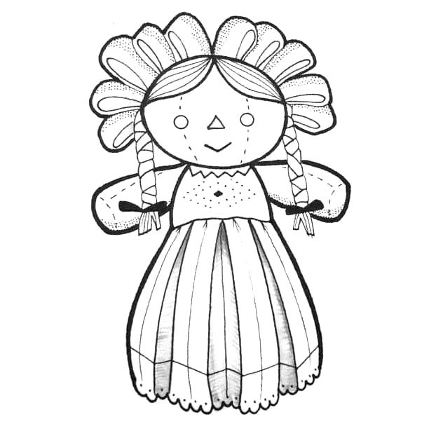 Dibujos de Muñecas Mexicanas imprimible gratis para colorear