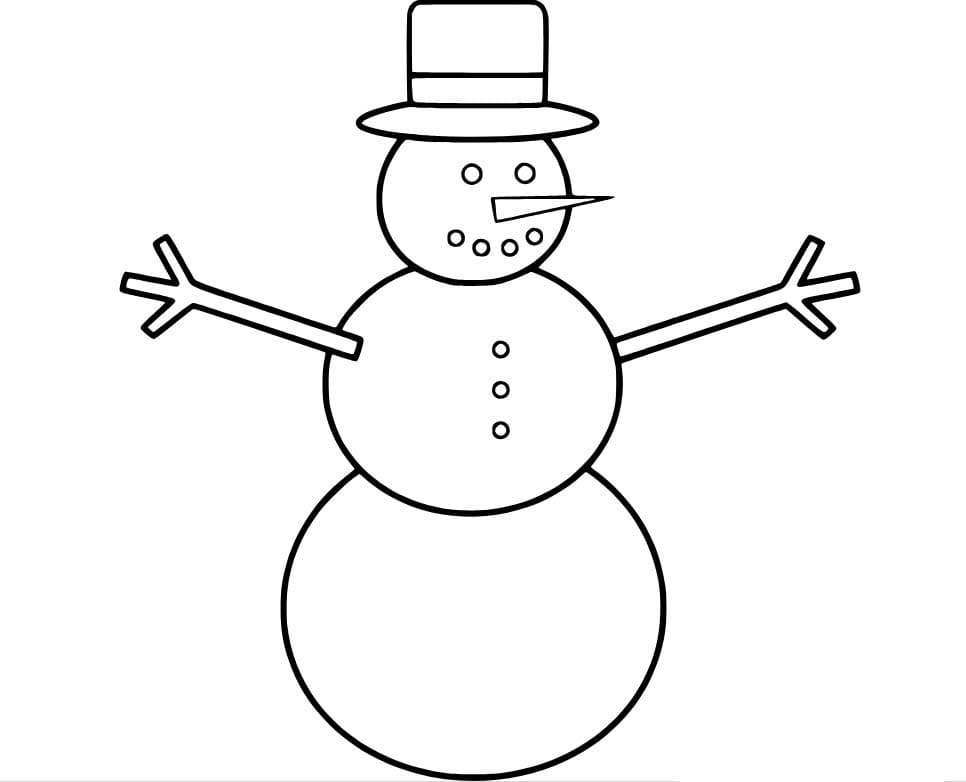 Dibujos de Muñeco de nieve muy simple para colorear