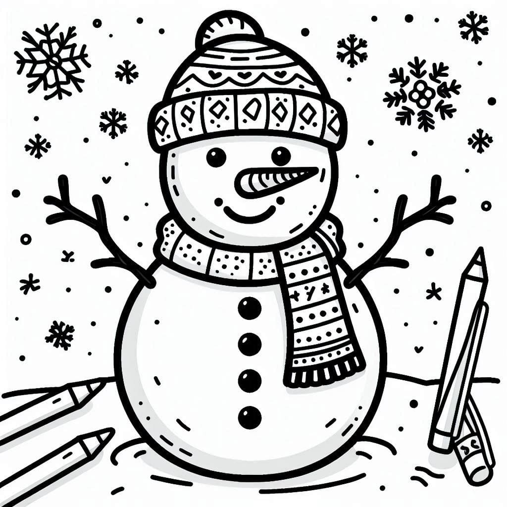 Dibujos de Muñeco de nieve para colorear