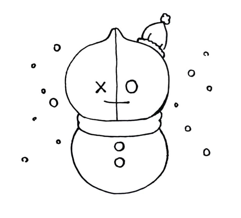 Dibujos de Muñeco de nieve Van en BT21 para colorear