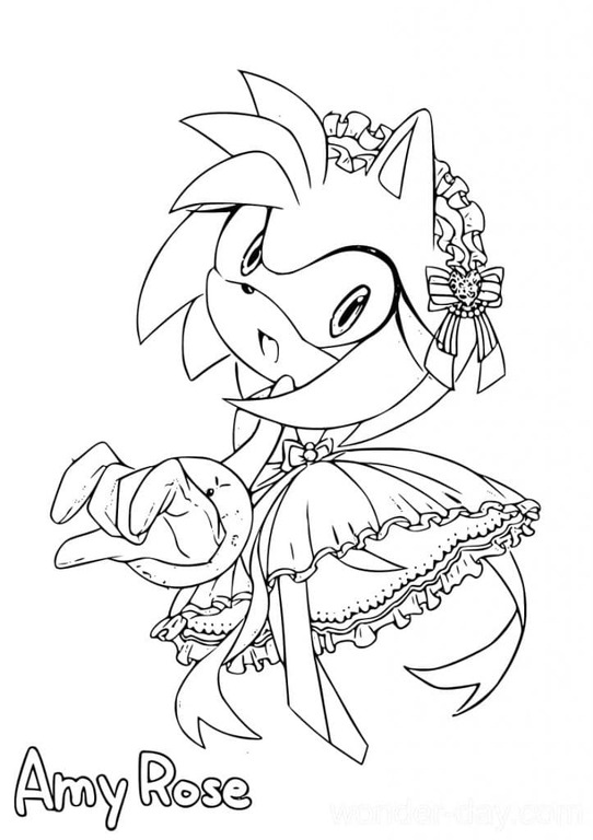 Dibujos de Muy fácil Amy Rose para colorear