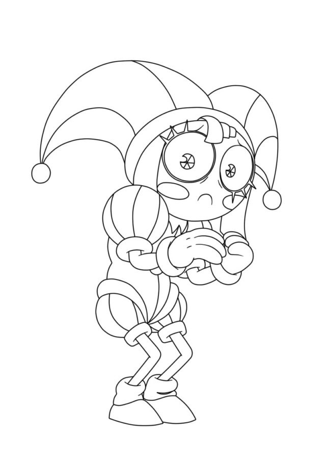 Dibujos de Muy fácil Pomni para colorear