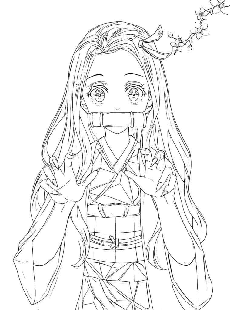 Dibujos de Muy linda Nezuko para colorear