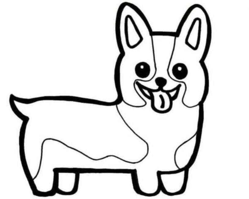 Dibujos de Muy sencillo Corgi para colorear