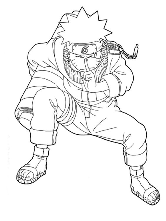 Naruto Con Pergamino para colorir