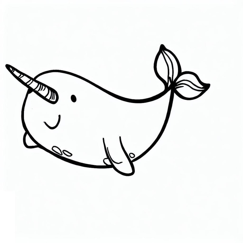 Dibujos de Narval básico para colorear