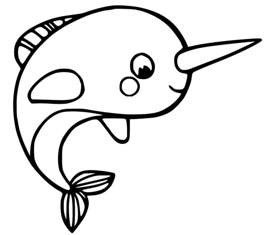 Dibujos de Narval gratis para niños para colorear