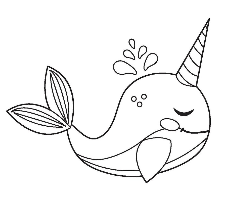 Dibujos de Narval muy sencillo para colorear