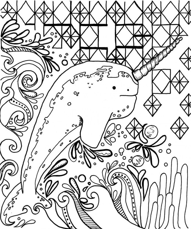 Dibujos de Narval Sencillo gratuito para colorear