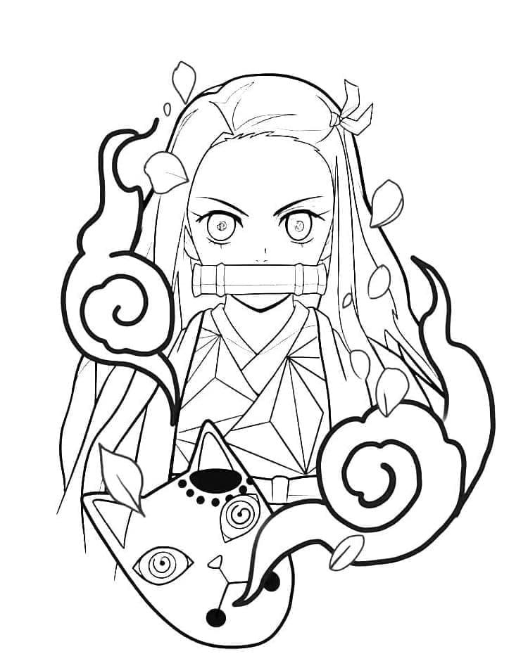 Dibujos de Nezuko Demon Slayer para colorear