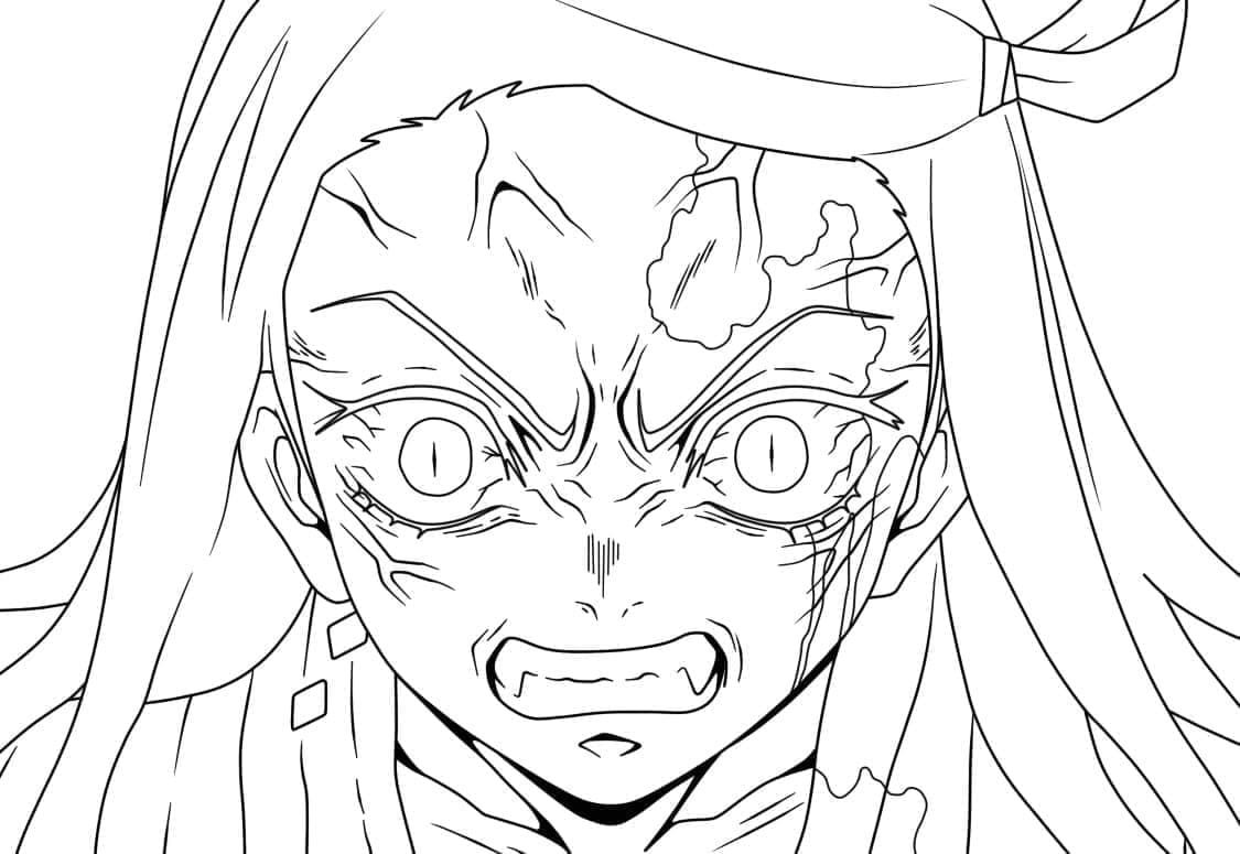 Dibujos de Nezuko Kamado del Anime Demon Slayer para colorear