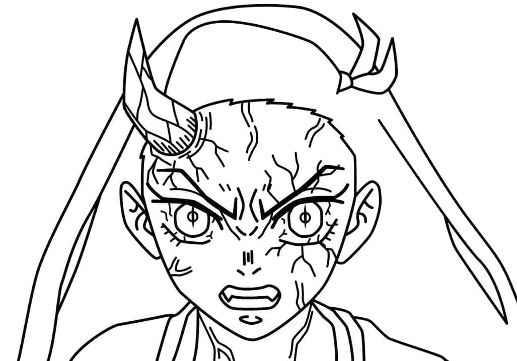 Dibujos de Nezuko Kamado en Anime Demon Slayer para colorear