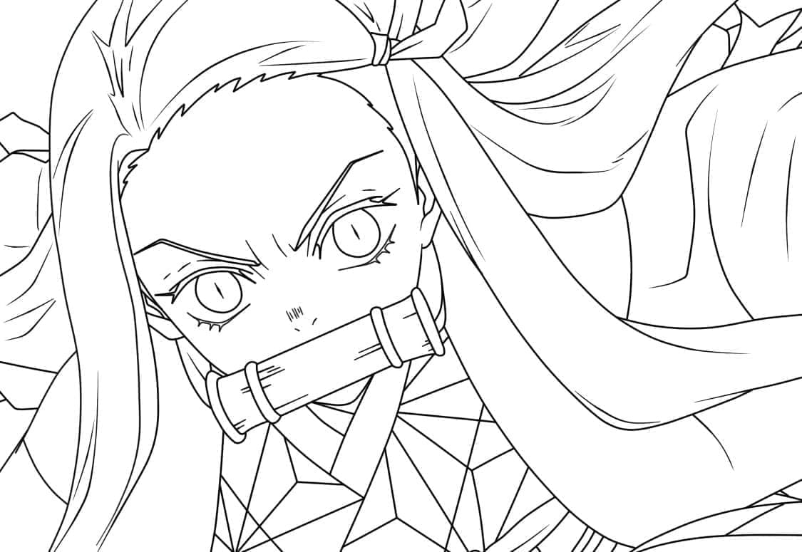 Nezuko Kamado enojado para colorir