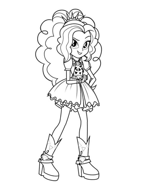 Dibujos de Niña Con Personaje De Pinkie Pie para colorear