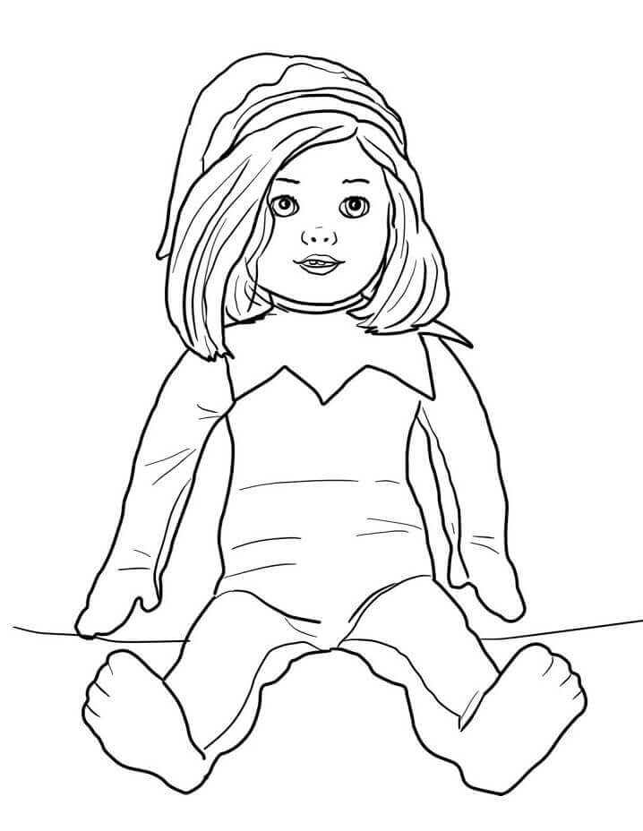 Dibujos de Niña Elfo En El Estante Sentado para colorear