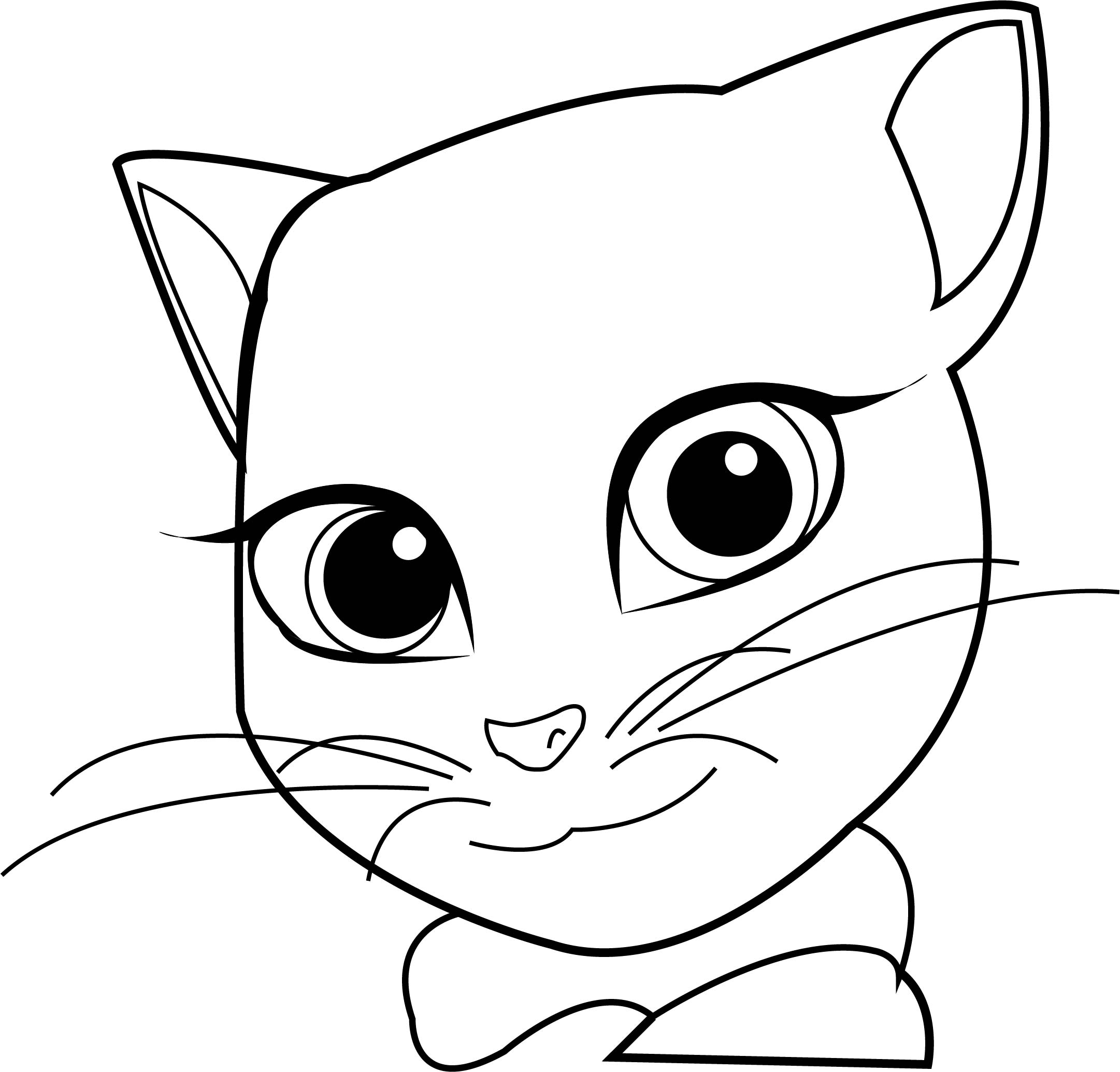 Dibujos de Niña, Hablar Gato para colorear