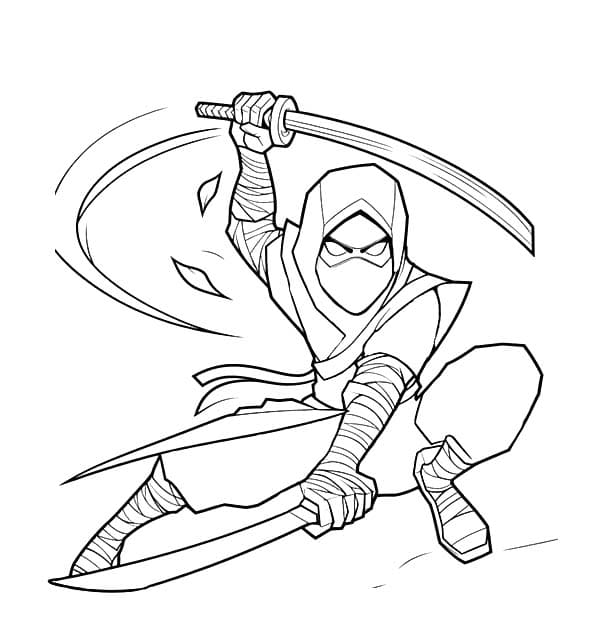 Ninja Gratis Imprimible para niños para colorir