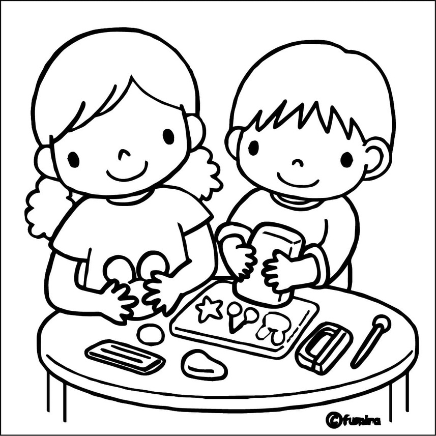 Dibujos de Niños Jugando 1 para colorear