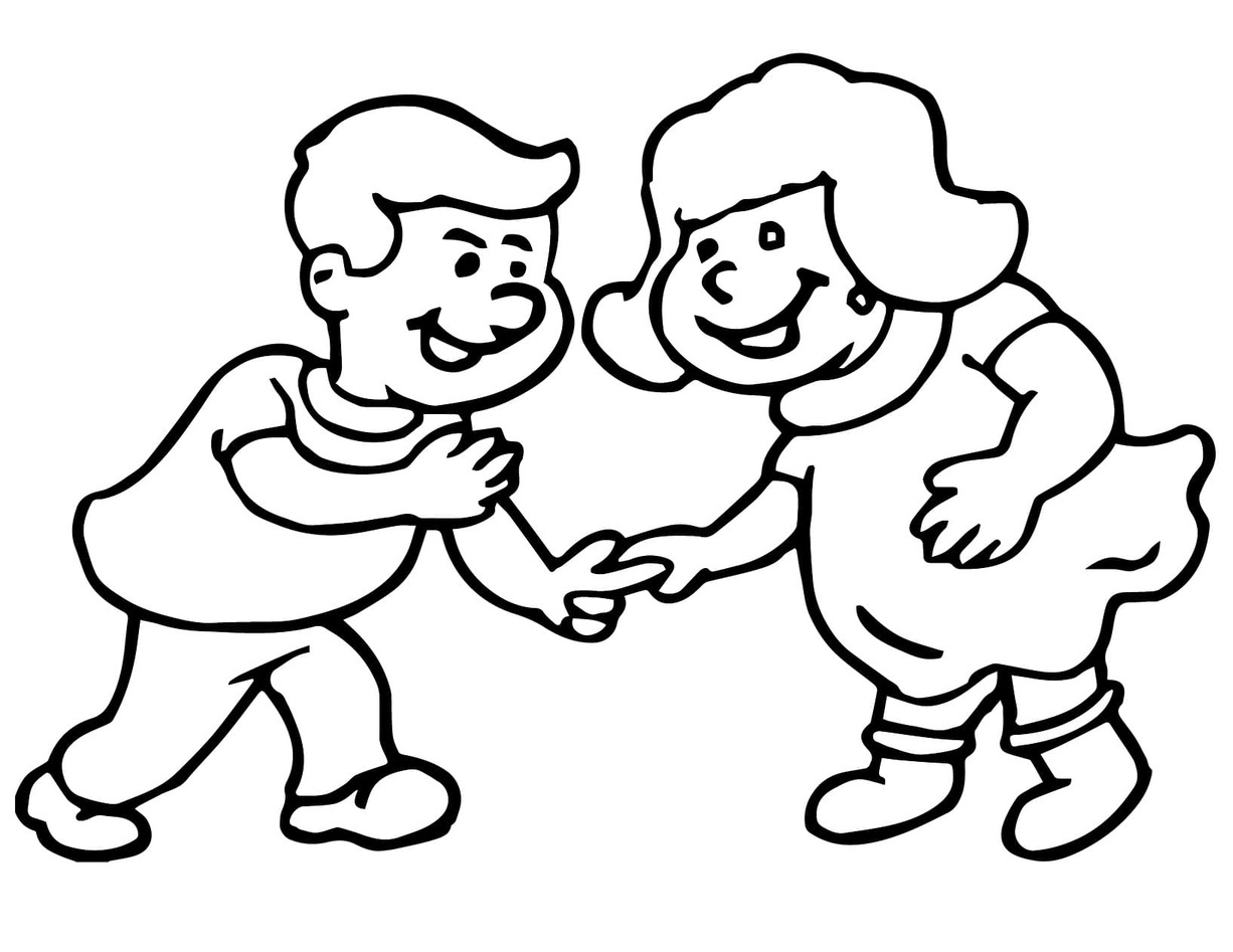 Dibujos de Niños Jugando 5 para colorear
