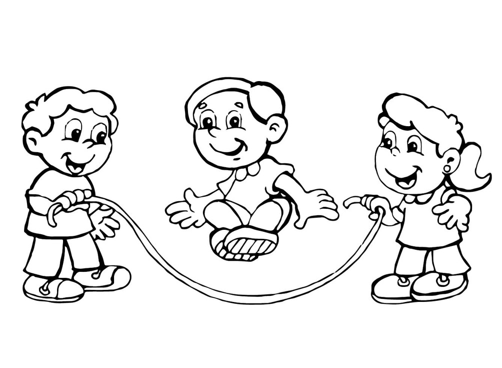 Dibujos de Niños Jugando 6 para colorear