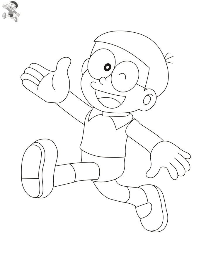 Dibujos de Nobita Corriendo para colorear