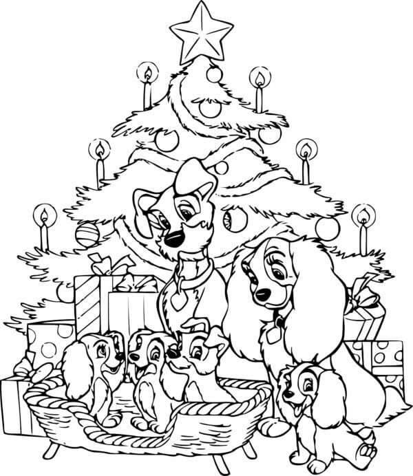 Dibujos de Noche De Navidad Con Una Gran Familia para colorear