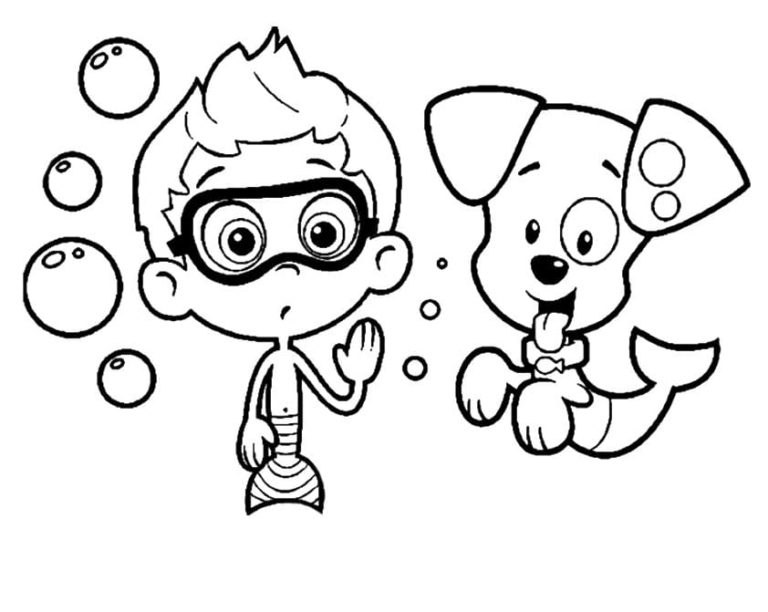 Dibujos de Nonnie y su Cachorro Burbuja para colorear