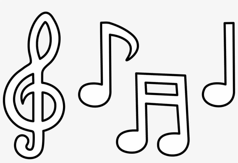 Dibujos de Notas Musicales Simples para colorear