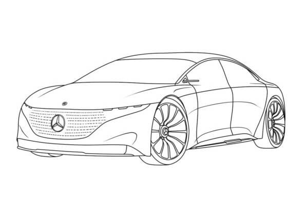 Dibujos de Nuevo Mercedes EQS Eléctrico para colorear