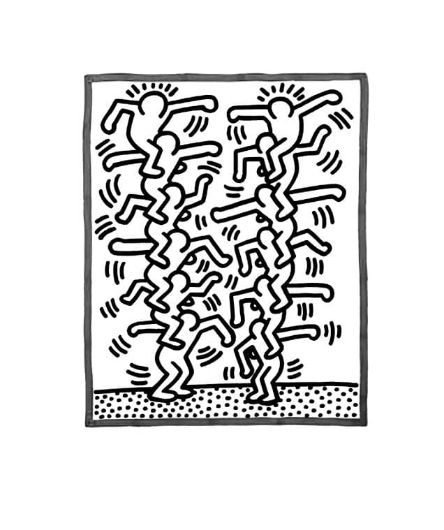 Dibujos de Obra de arte de Keith Haring para imprimir para colorear