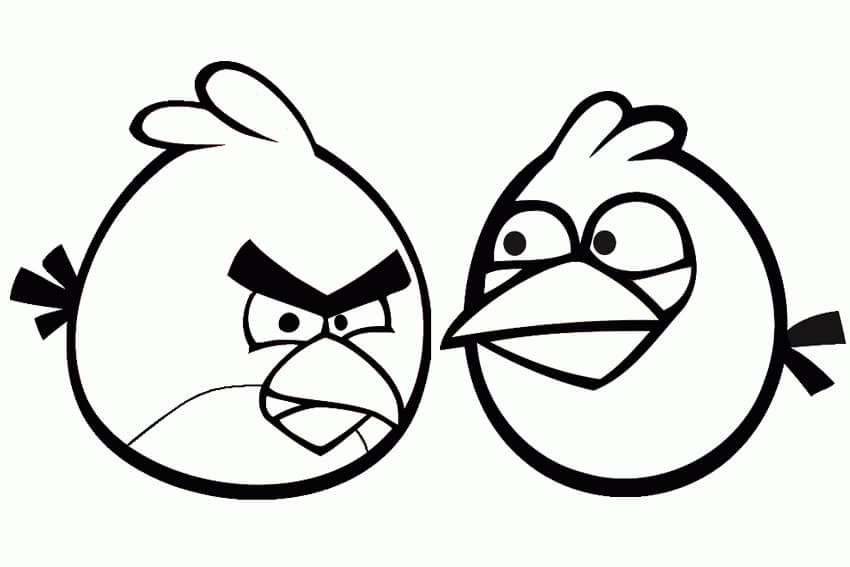 Dibujos de Pájaros Rojos y Amigos en Angry Birds para colorear