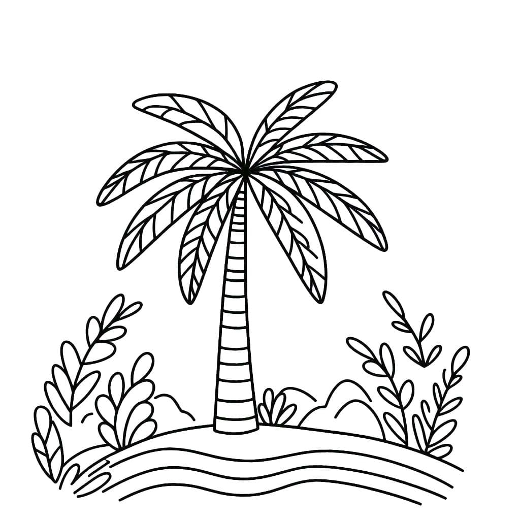 Dibujos de Palmera 1 para colorear