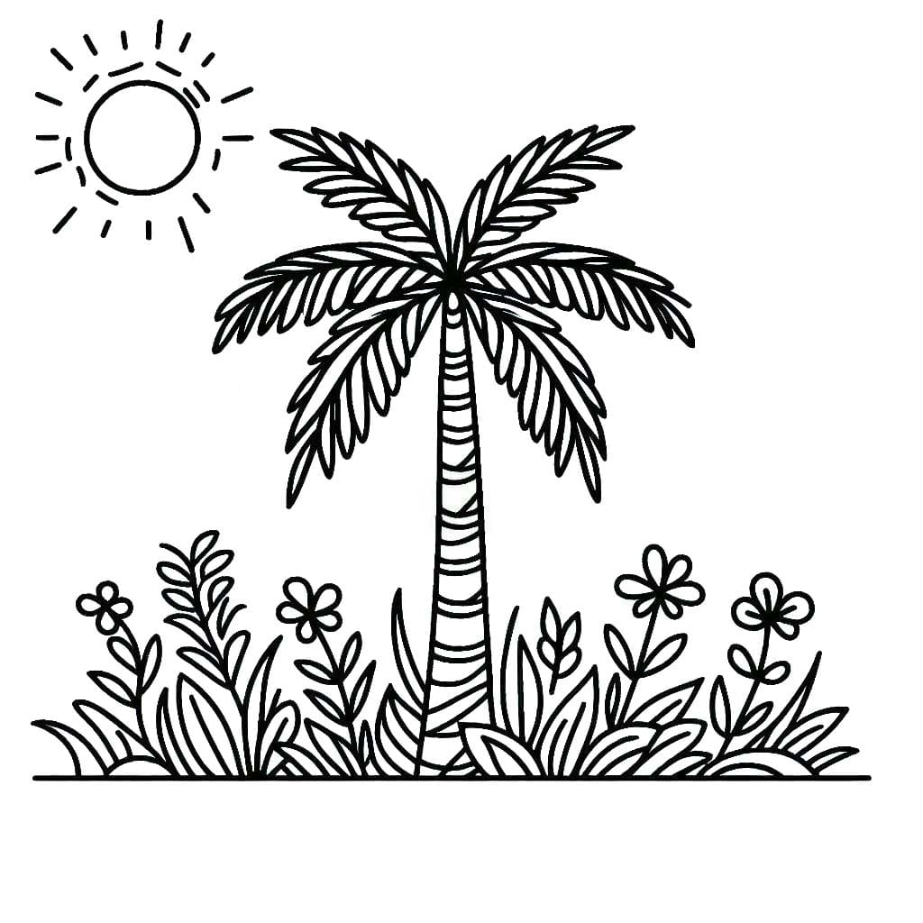 Dibujos de Palmera 3 para colorear