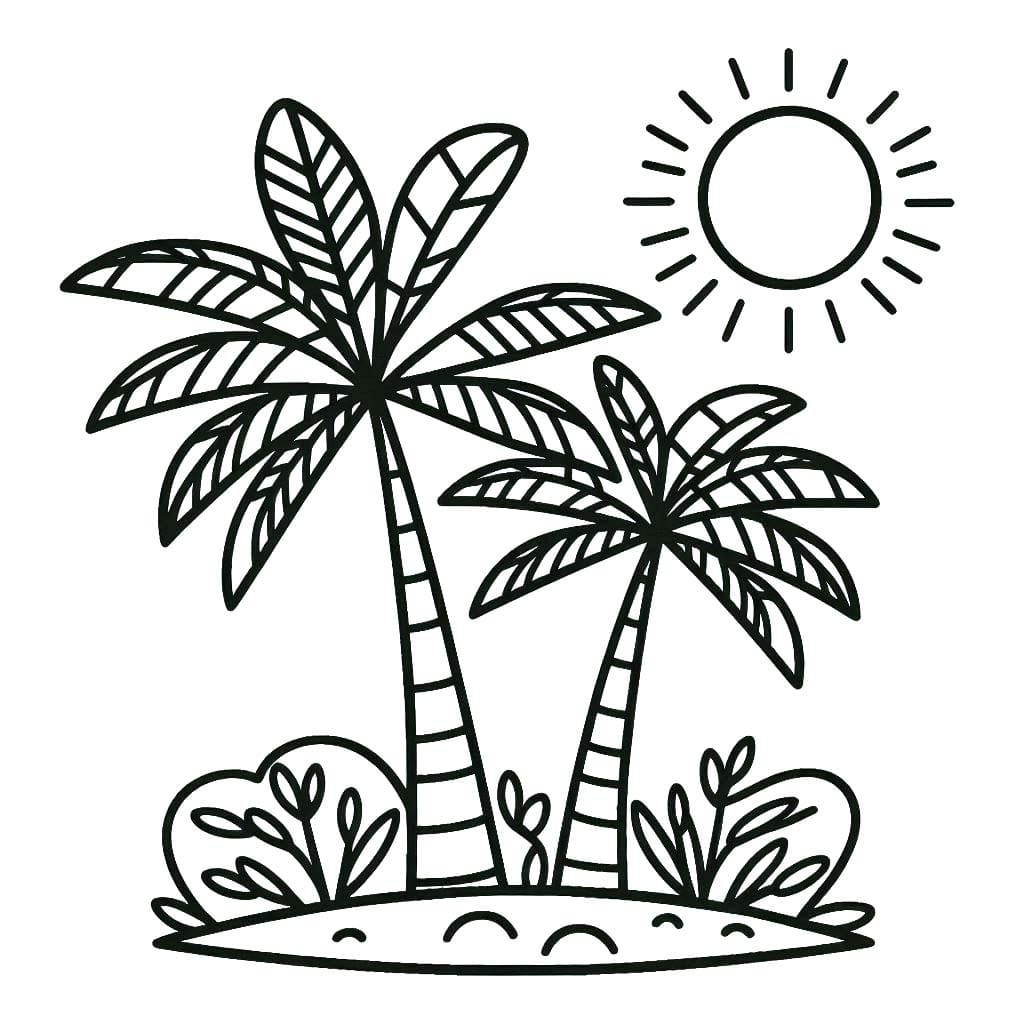 Dibujos de Palmera 4 para colorear