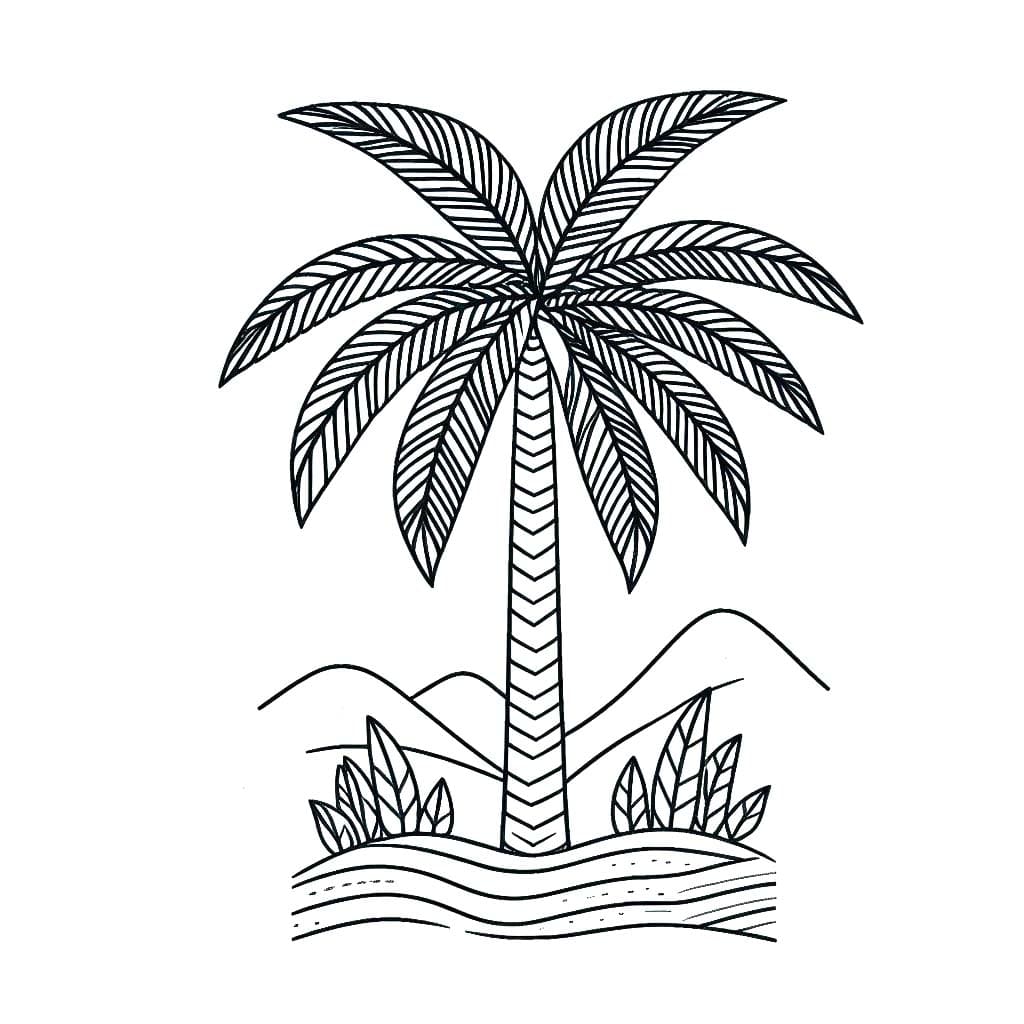 Dibujos de Palmera 5 para colorear