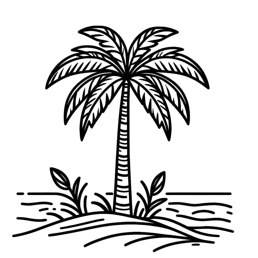 Dibujos de Palmera 6 para colorear