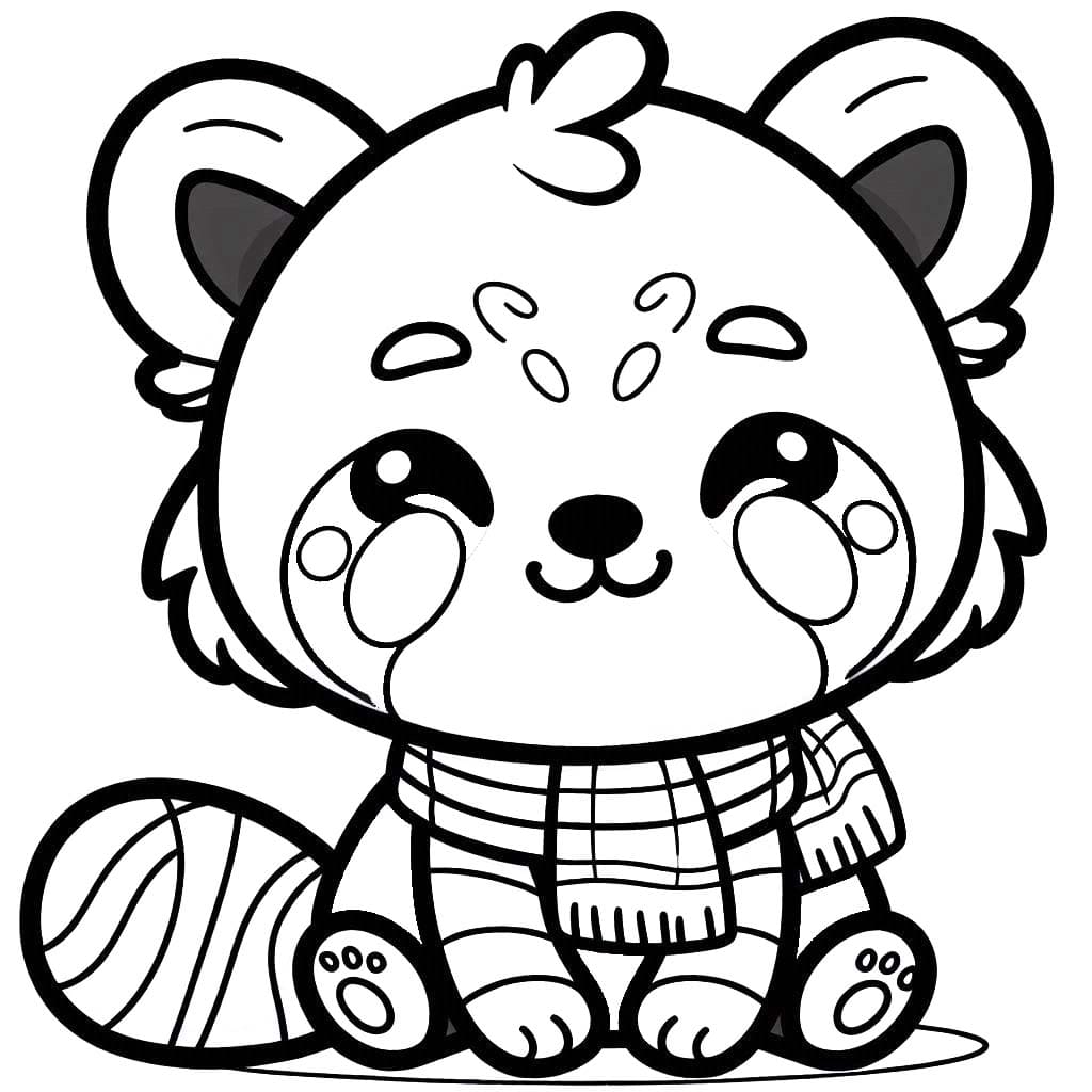 Dibujos de Panda Rojo 1 para colorear