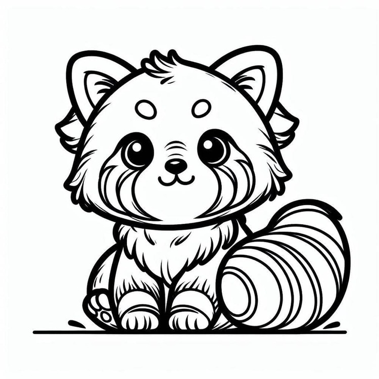 Dibujos de Panda Rojo 10 para colorear