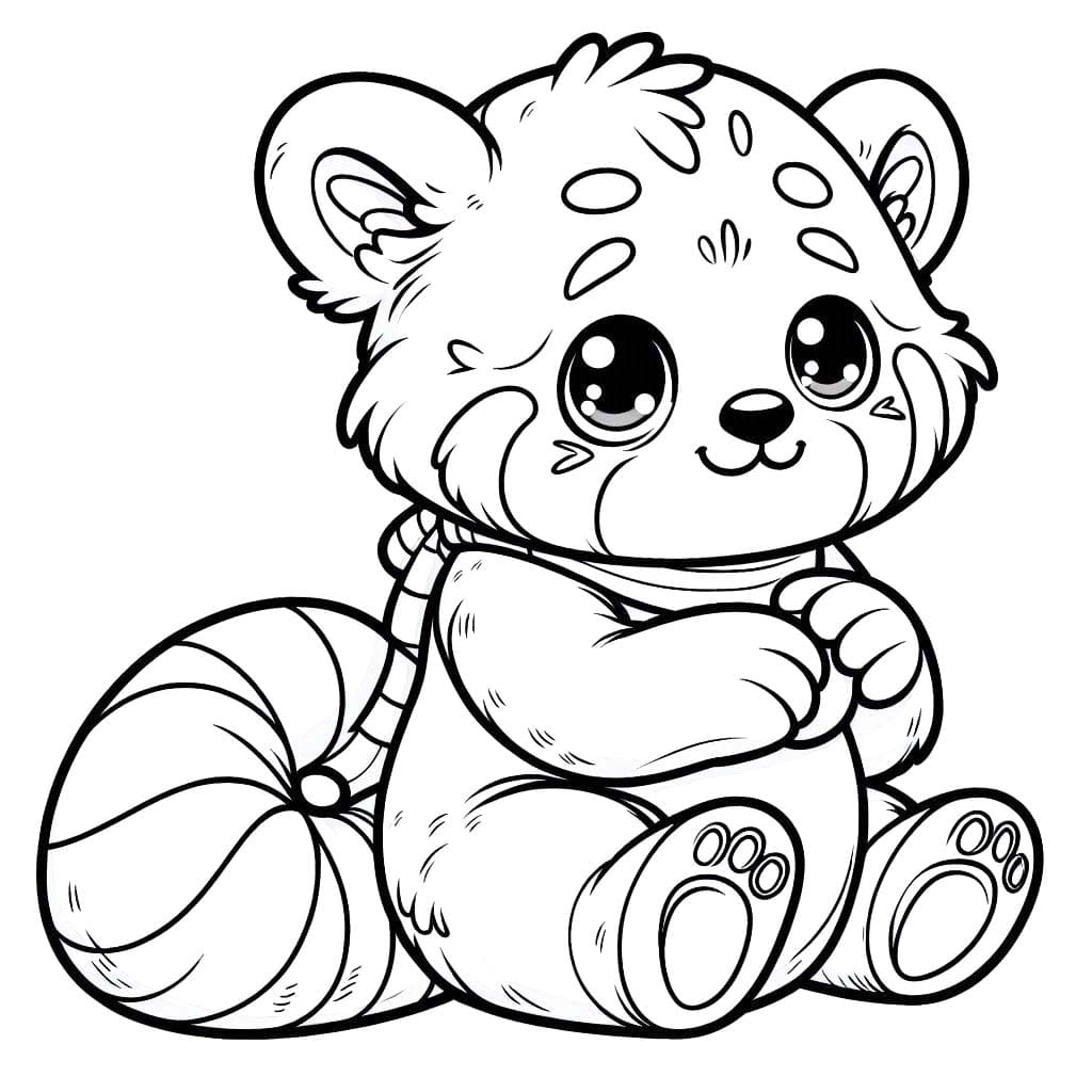 Dibujos de Panda Rojo 2 para colorear