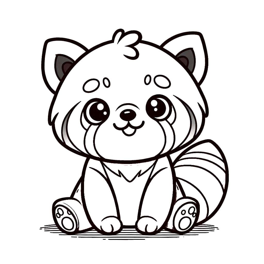 Dibujos de Panda Rojo 3 para colorear