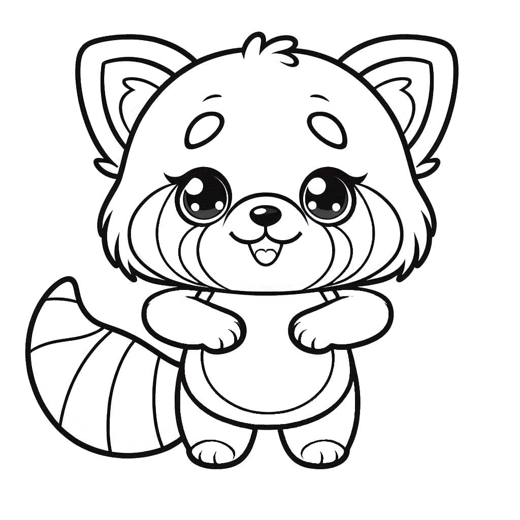 Dibujos de Panda Rojo 4 para colorear