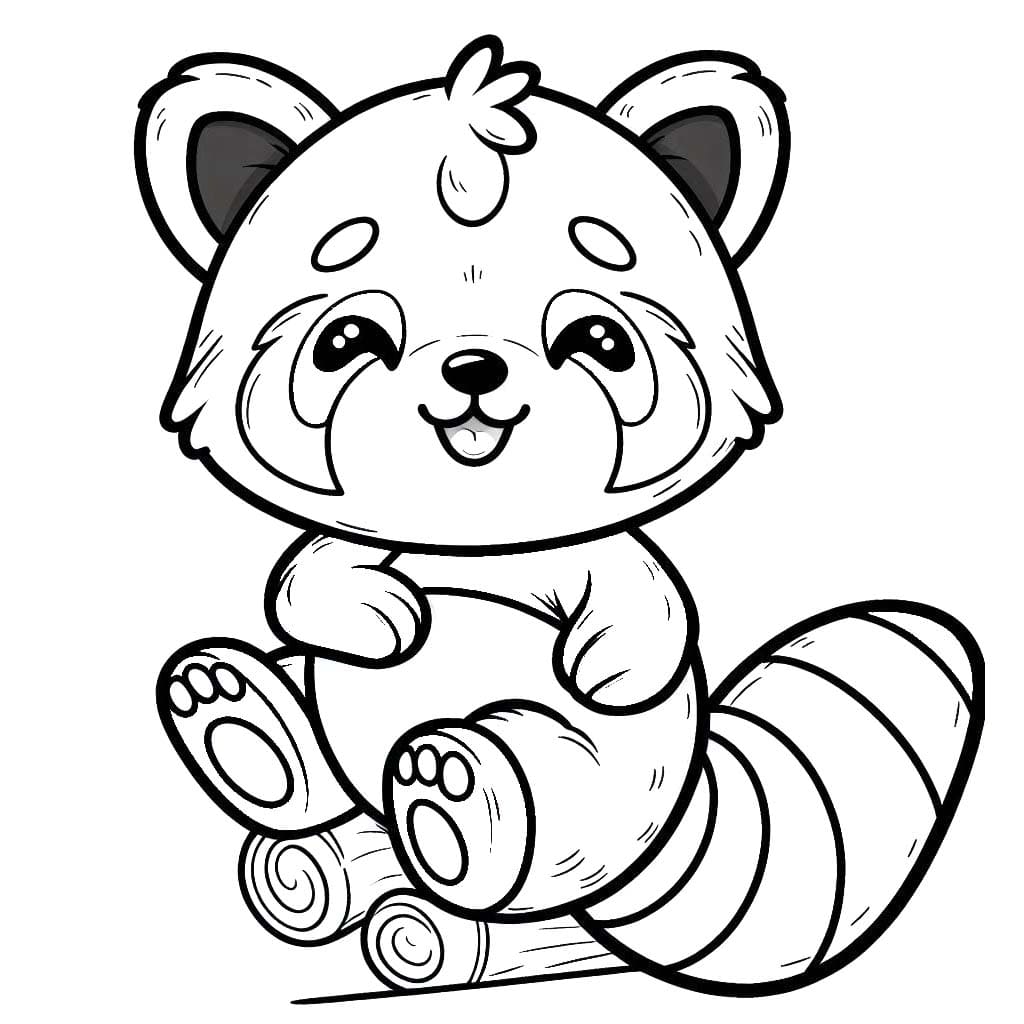 Dibujos de Panda Rojo 5 para colorear