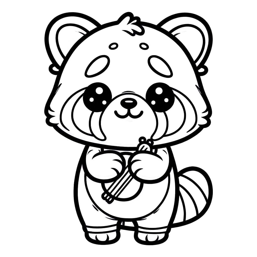 Dibujos de Panda Rojo 6 para colorear
