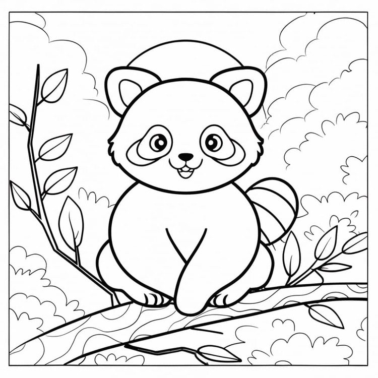 Dibujos de Panda Rojo 7 para colorear