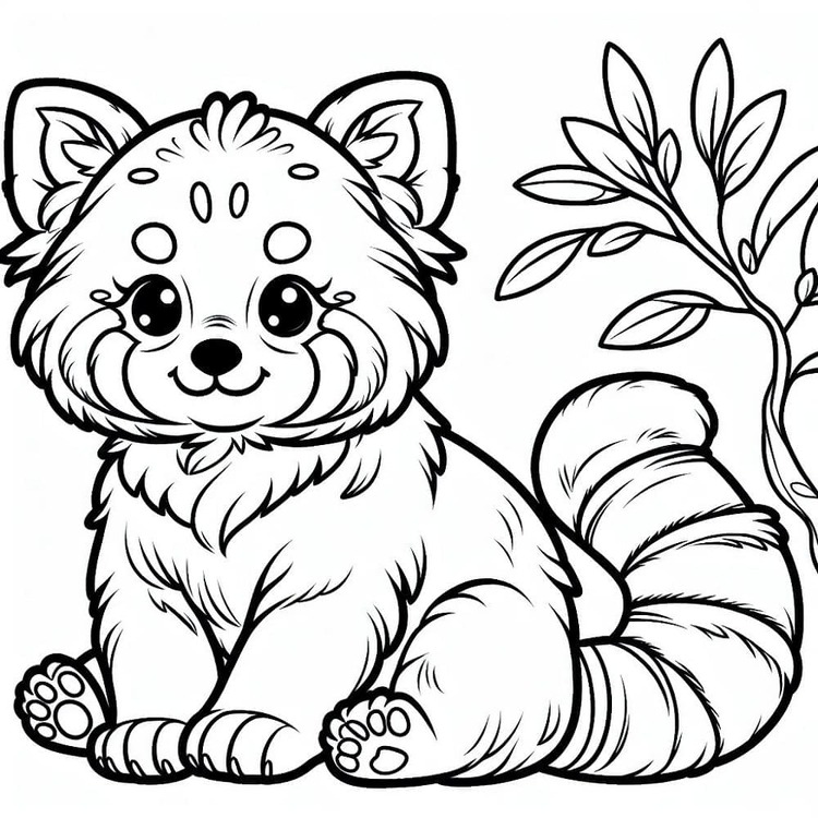 Dibujos de Panda Rojo 8 para colorear