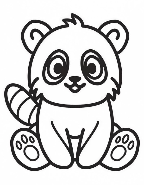 Dibujos de Panda rojo imprimible para colorear