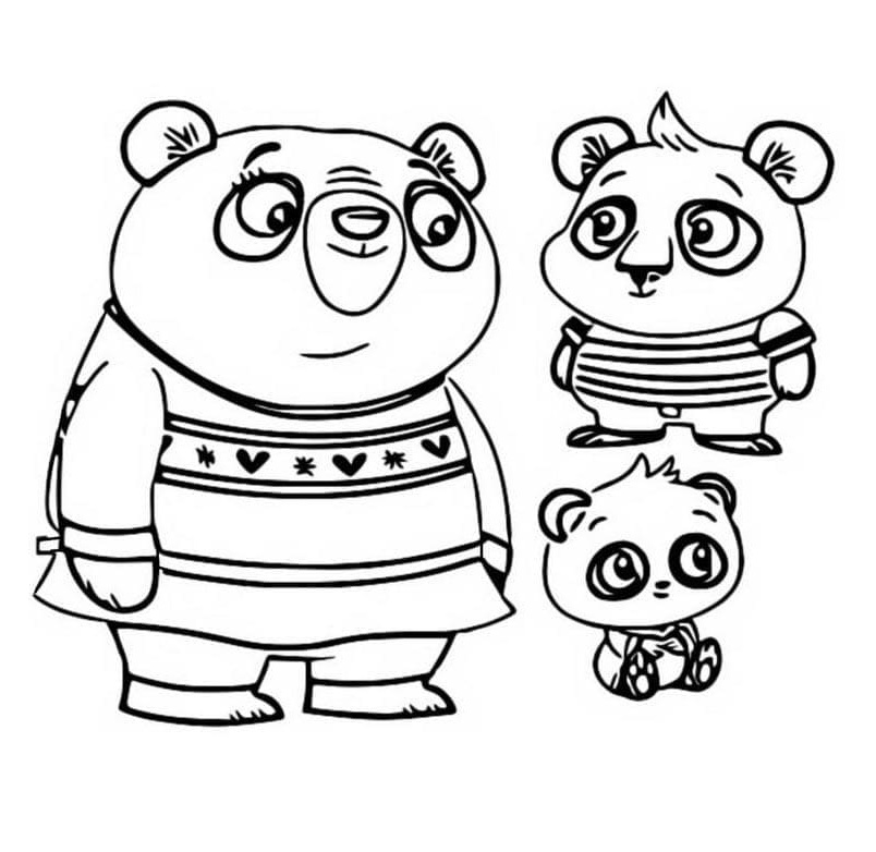 Pandas De Chip y Potato para colorir