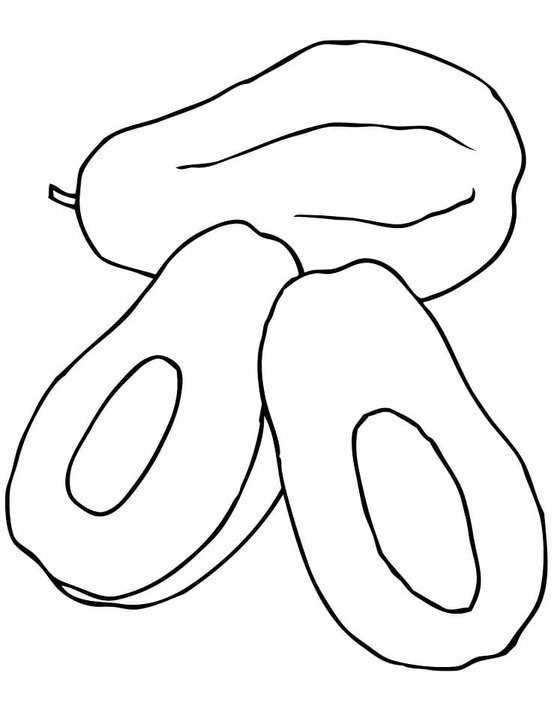 Dibujos de Papaya fácil para colorear