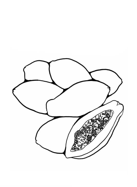 Dibujos de Papaya gratis para colorear